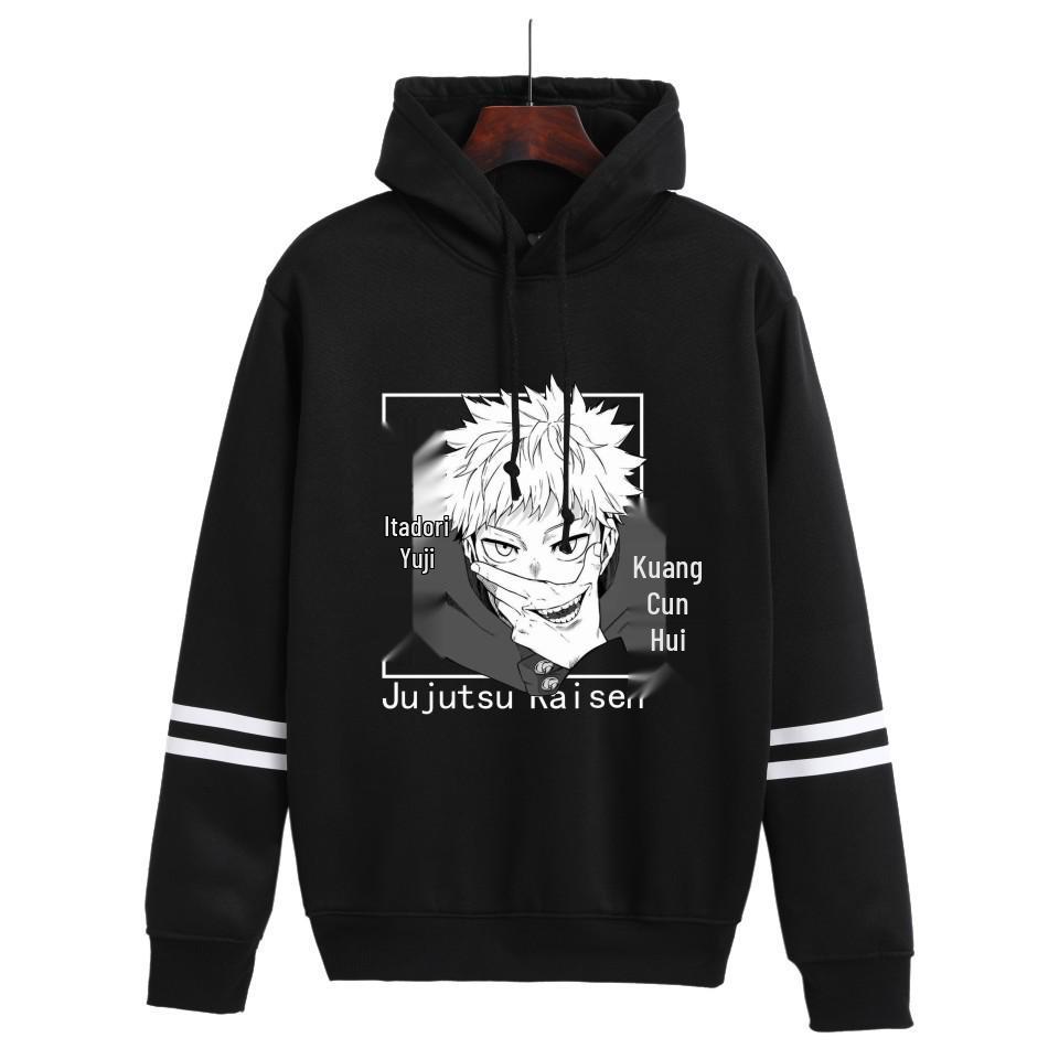 Свободный унисекс худи с двойной полосой Jujutsu Kaisen 2021