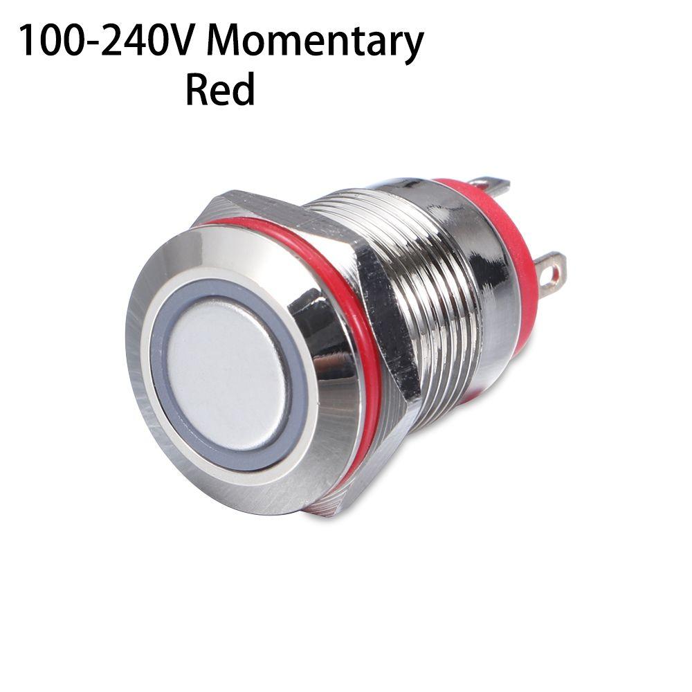 Waterproof Push 3V 5V 9V 12V 24V 110V 220V LED 12mm Metal Button Switch Momentary/Latching