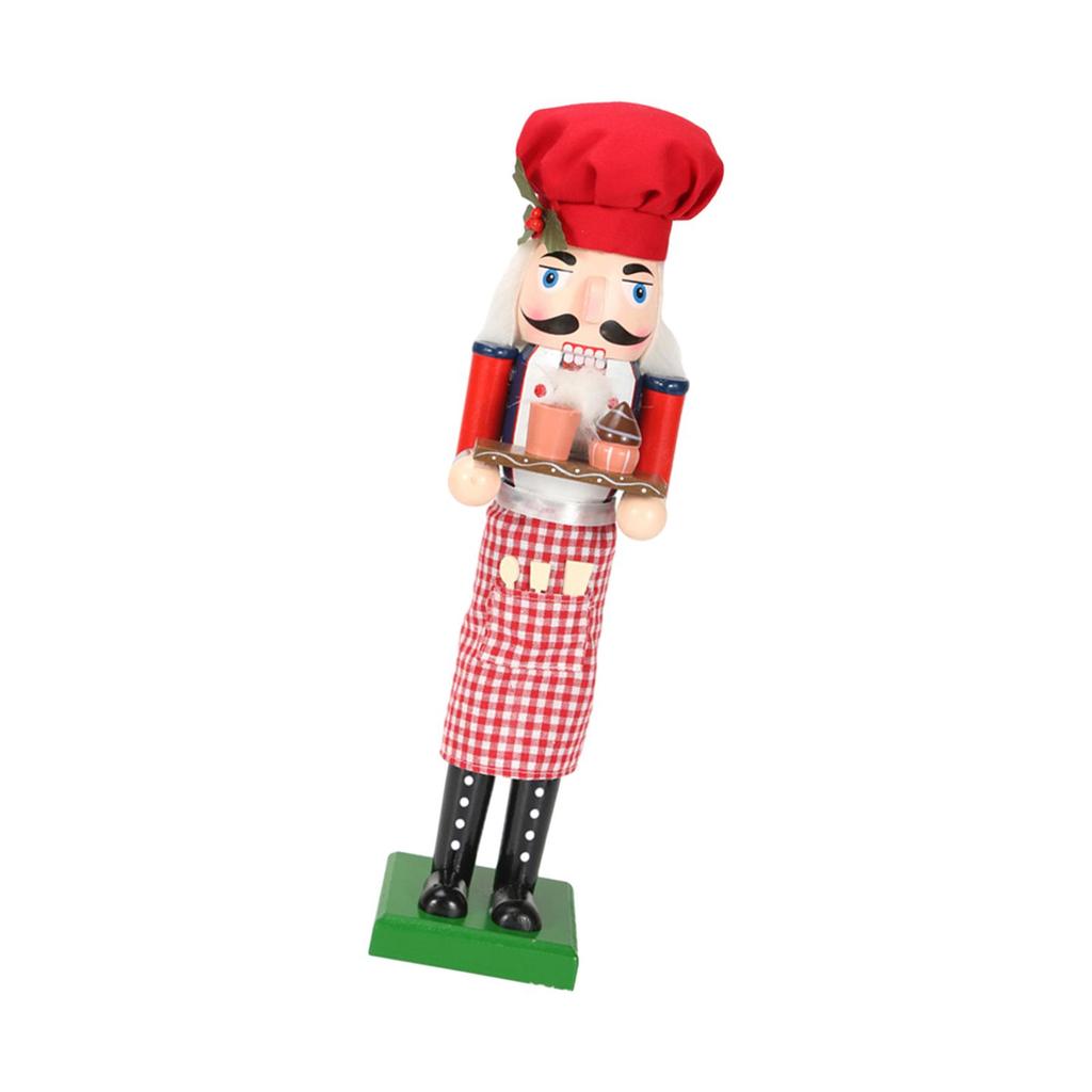 36cm Wooden Nutcracker Ornament Handpainted Scene Layout Accessories Party Favors Christmas Desktop Decoration Nutcracker Crafts