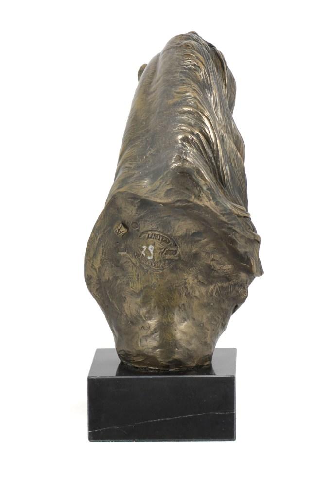 Koń Fryzyjski Ii - Elegancka Statuetka, Popiersie Konia Na Kamiennej Podstawie, Trofeum Na Wyścigi Konne Marki Art-Dog