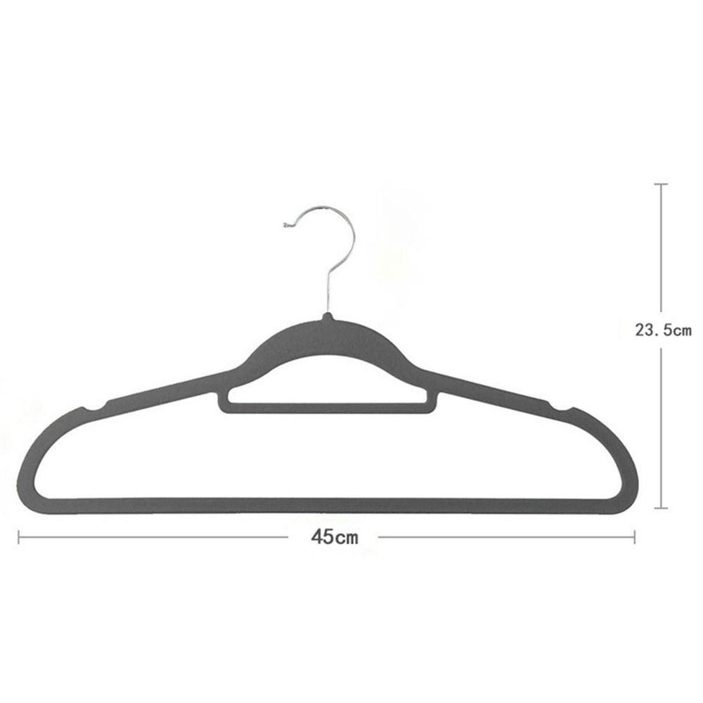 5PCS Black Dress Rack Non-slip Flocked Clothes Hangers Adult Hanger Coat Holder Velvet Hangers