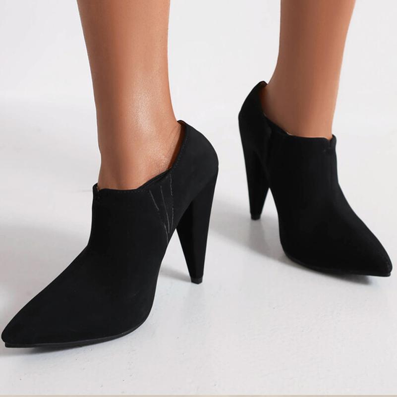 Женские туфли-лодочки, модные туфли на высоком каблуке с острым носком, вечерние, свадебные, пикантные весенне-осенние туфли, черные, красные, желтые, синие, размеры 34-43