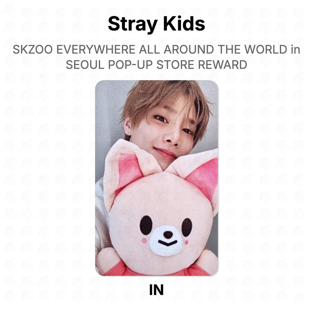 Stray Kids SKZOO ВЕЗДЕ ПО ВСЕМУ МИРУ В СЕУЛЕ POP-UP STORE НАГРАДА Официальная фотокарточка
