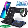 Foldable 3 In 1 Wireless Charger Stand Phone Earphone Watch Fast Charging Station Bracket for  iPhone 8-16 iWatch Airpods