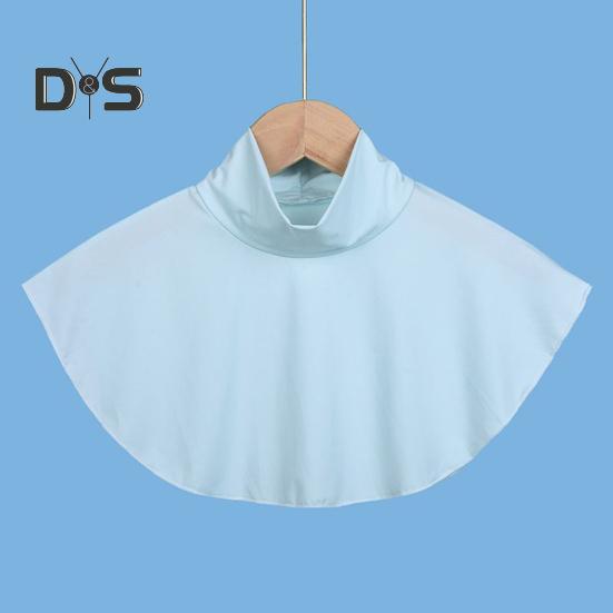 Солнцезащитная шаль для защиты шеи, мягкая, гладкая, блестящая ткань, тонкая шаль, многонаправленная защита от ультрафиолета, поддельный воротник