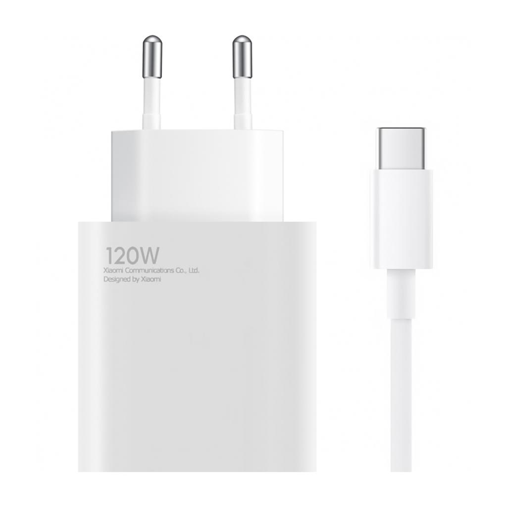Сетевое зарядное устройство Xiaomi USB-A 120W 6A с кабелем USB-C - белое