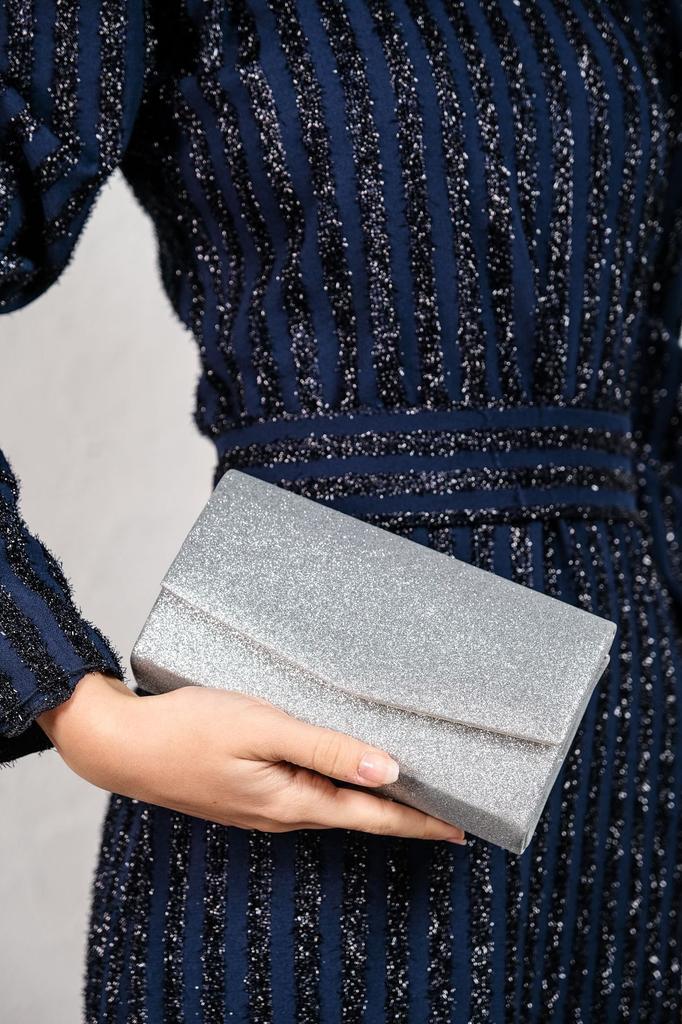 Women's Stylish and Useful Evening Dress Bag Women's Black Glitter Mini Box Shoulder Evening Bag