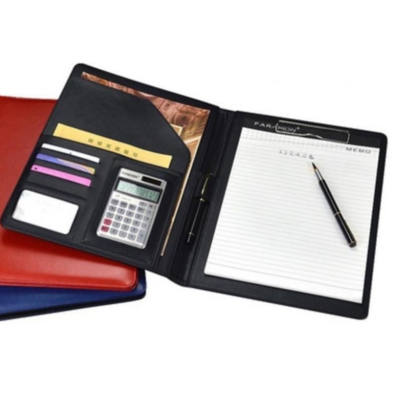 Современная папка для конференций формата А4, органайзер-портфель из натуральной кожи с калькулятором JKL