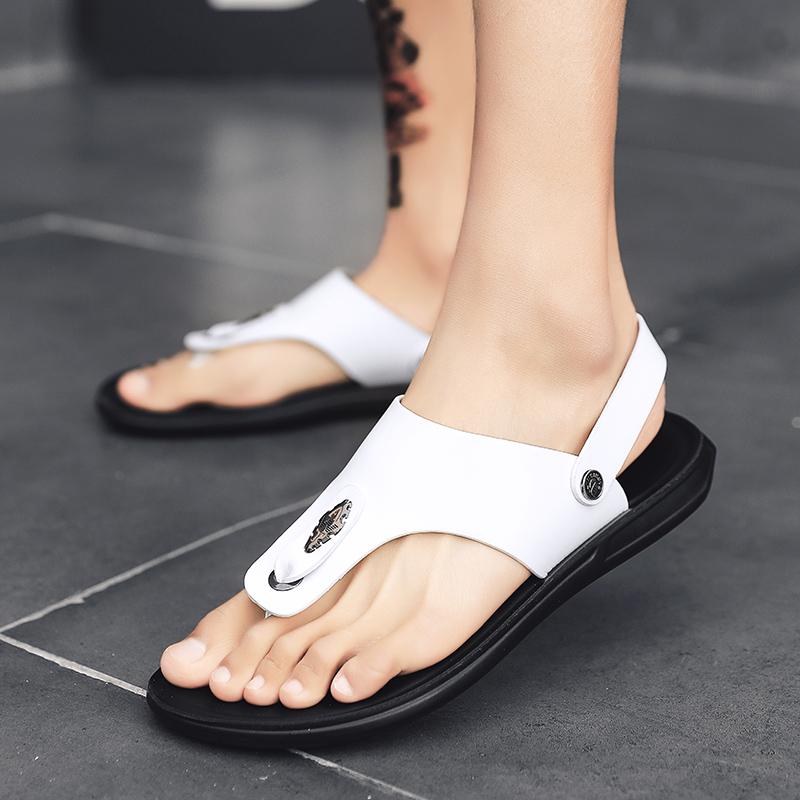 Летние шлепанцы мужские вьетнамки для мужчин пляжные шлепанцы коричневые сандалии удобная обувь нескользящая обувь для ванной комнаты мужская обувь