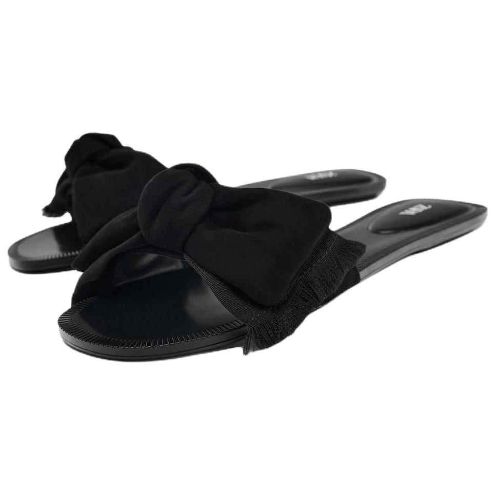 Zara Vintage Comfortable Slide Sandals Women Footwear Black 3618610800