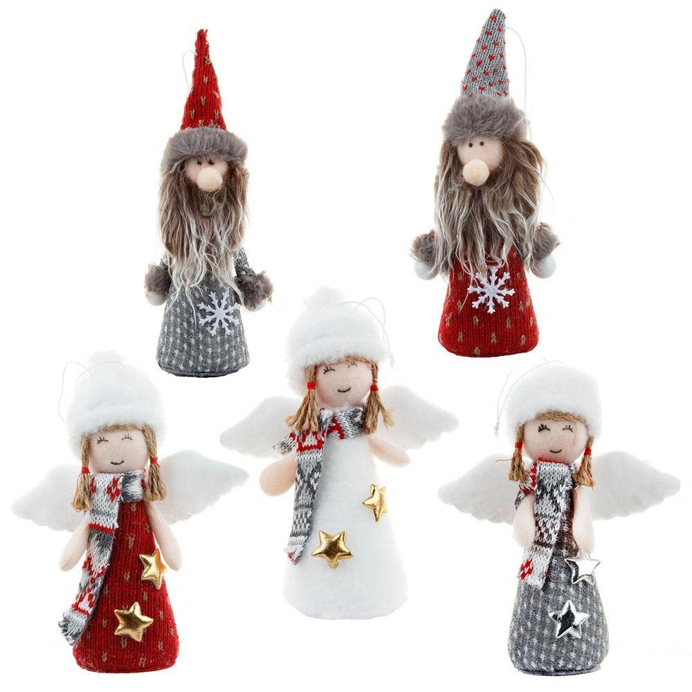 Шт Ангел Орнамент Тканевое Искусство Мультяшный Подвесной Орнамент Рождественский Подарок Кукла Рудольф Декор для Рождественской Елки