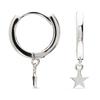 Boucles D'oreilles - LUXENTER - Étoile - Argent 925 - Rhodié - Taille Unique