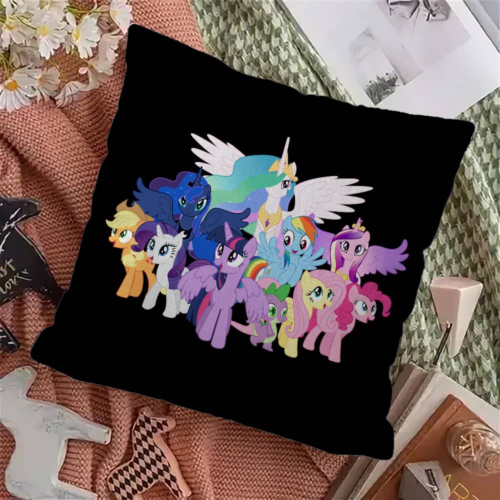 MMy PPonys LLittle Pillow Covers Cartoon Sofa Decorative Home Doublesided Printing Short Plush Cute Cushion Cover