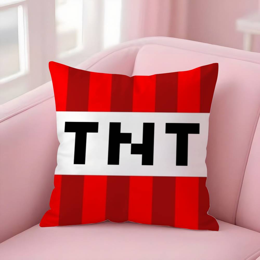 Game T-TNT Block Explosion Pillow Case Plush Fabric Soft Double-Sided Printed Sofa Warm Winter Home Gift Cushion Cover