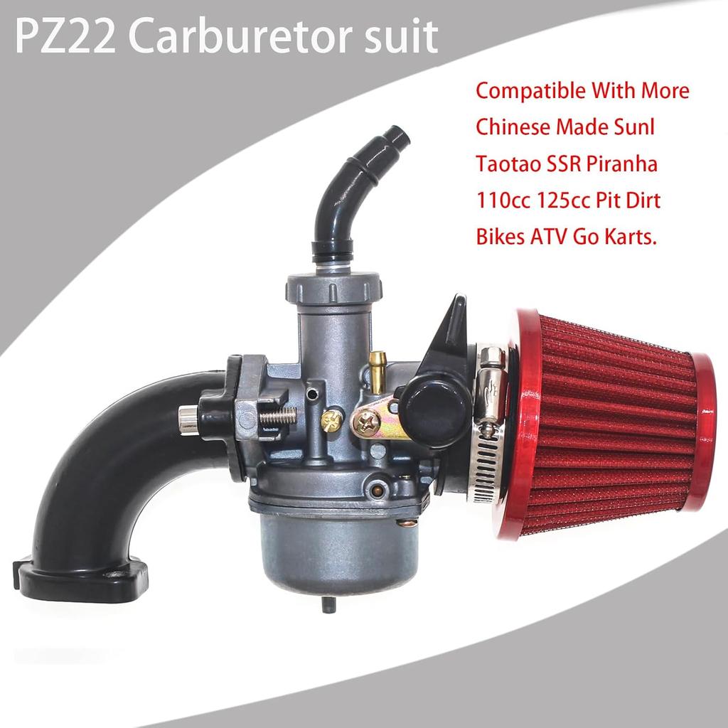 PZ22 Carburetor 22Mm Carb For SSR 125Cc 110Cc CRF50Cc TaoTao Coolster Apollo 125Cc 110Cc 70Cc 50Cc Tao DB14 DB24 ATV Pit Dirt Bike Go Karts Assembly