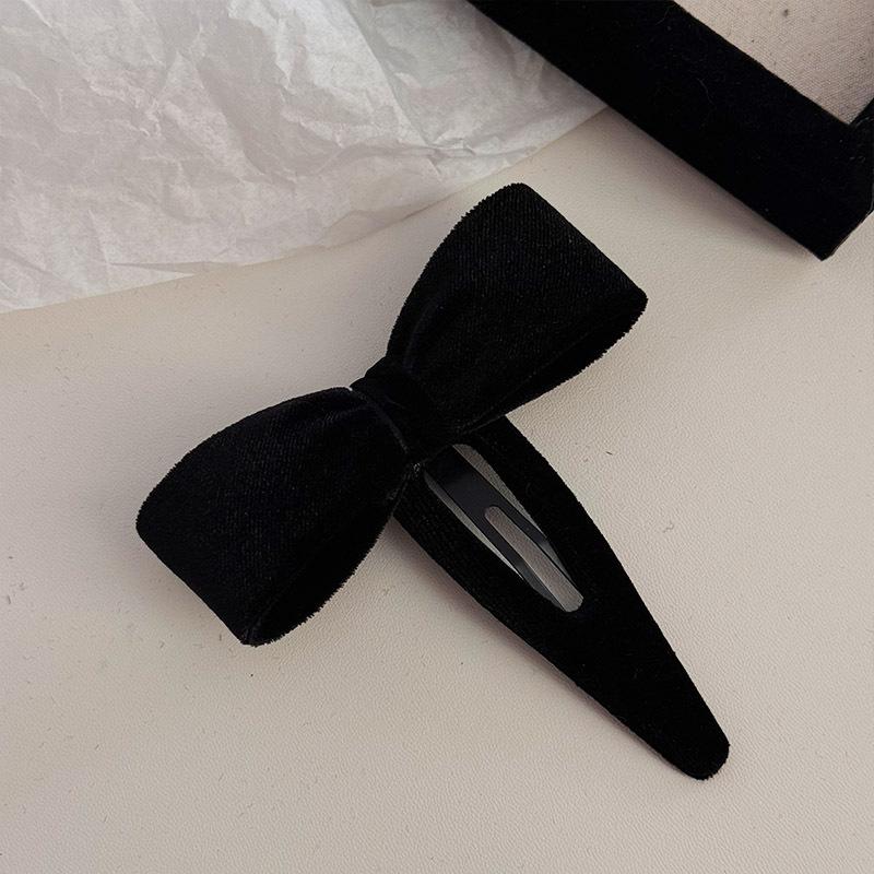 Minimalist Bowknot BB Clip Wine Red Barrettes Autumn Winter Side Clip Bang Clip Cropped Hair pin Barrettes Headdress