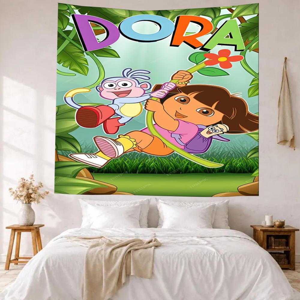 Dora Explorer Wall Decor Tapestry Art For Pet Memorial Birthdaywedding Party Backdrop Family Gift
