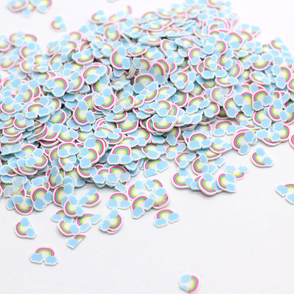Bulk Soft Polymer Clay Rainbow Slices Nails Art Decorations Slime Material Accessory DIY Craft Scrapbooking Ornament