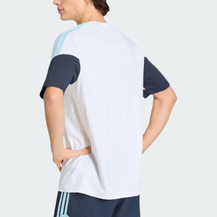 adidas Аргентина Чемпионат мира 2026 Фан-версия Теплая тренировочная футболка с коротким рукавом Мужские топы JY7027