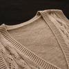 Sweater Vest Women's Retro Loose Knit Vest Short Style Solid Color Embroidery Pocket Hollowed Out Sleeveless Cardigan Vest