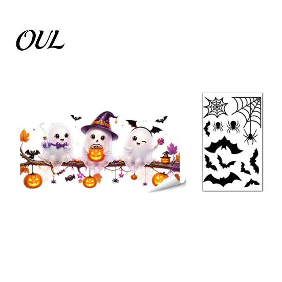 Decorative Window Film Halloween Ghost Glass Sticker, Cartoon Static Cling for Decals Parties, Waterproof Decoration Decal Home Office Seasonal Party