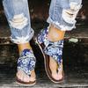 Женские сандалии в стиле ретро, ​​женские повседневные шлепанцы с цветочным принтом, летние удобные сандалии, обувь на молнии, пляжные тапочки