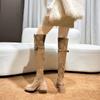 Over-knee Boots Women's Winter Elastic Thick High-heeled Boots Three Ways To Wear Elastic Pile Boots Women