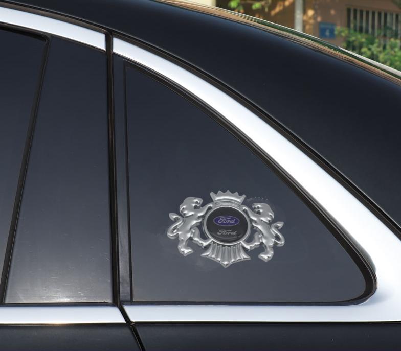 2pcs 3D Metal for Ford Car Body Window Fender side Emblem Badge Decal rear tail bumper trunk Sticker styling Accessories BW9