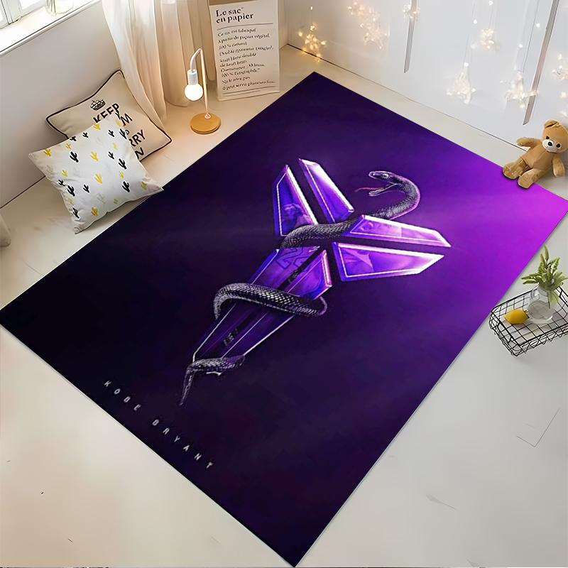 Black Mamba Snake Wrapped Around Purple Symbol Non-slip rug suitable for living room and bedroom sofas sofas