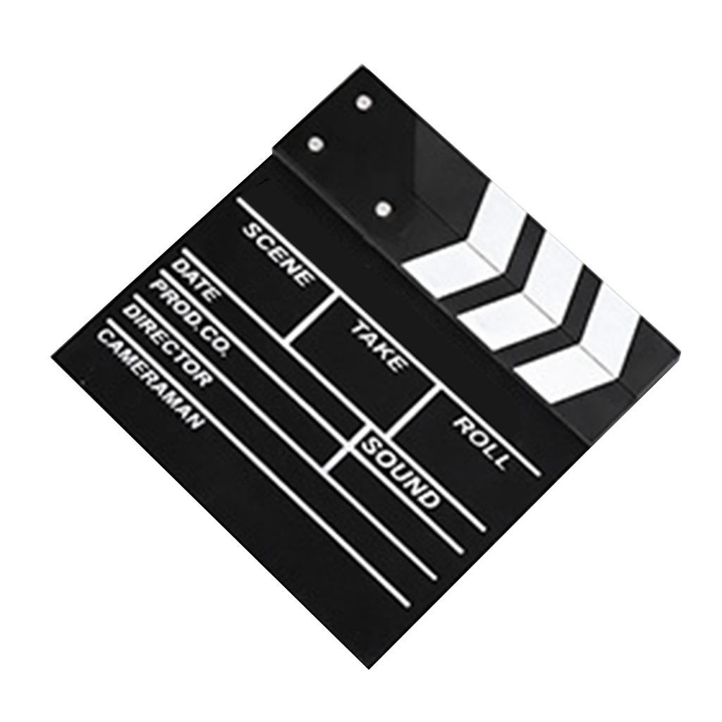 Кинохлопушка 20 X 20 см, стираемая, черная деревянная хлопушка для режиссера