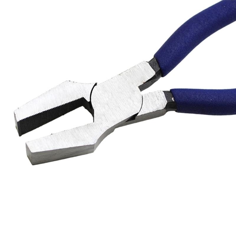 8/10-дюймовый брелок, плоскогубцы, плоскогубцы из металлического стекла с изогнутыми губками, нескользящая ручка, плоскогубцы, брелок для ключей