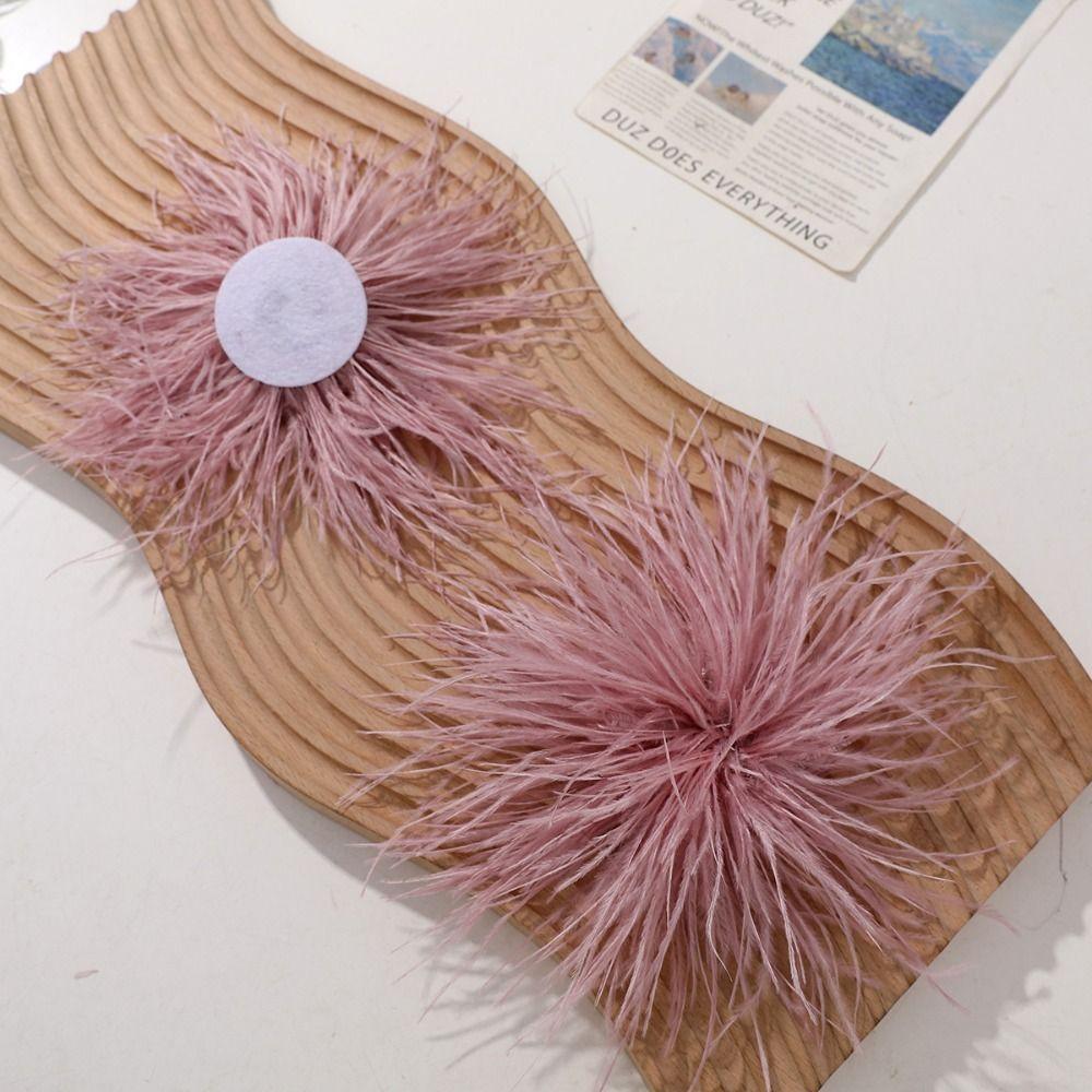 Fluffy Ostrich Feather Applique Handmade Feather Corsage Luxury Feather Pin  DIY Handmade Accessory