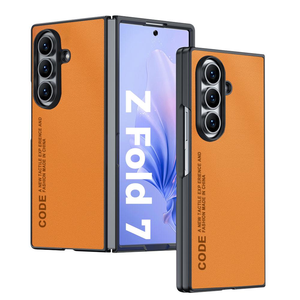 Роскошный Бизнес Однотонный Тонкий Чехол из PU Кожи для Samsung Galaxy Z Fold 8 7 6 5 4 Защита Задней Крышки, Нежный к Коже, Ударопрочный