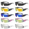10PCS Frameless Wrap-Around Glasses for Women Punk Style Futuristic Tint Y2K Flat Top Iridescent Fashion Glasses for Men
