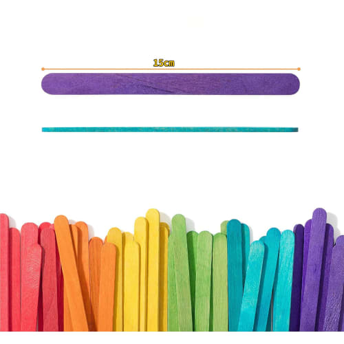 Wooden Popsicle Sticks, 150mm X 10mm, Pack of 100, for Crafting, DIY, and More. Perfect for Making Various Arts and Crafts.