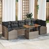 Garden Sofa Set with Storage 8 pcs Grey Poly Rattan