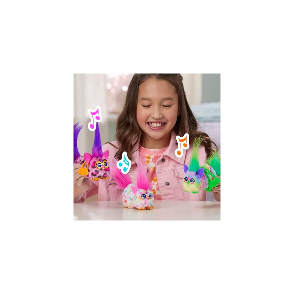Hasbro Furby DJ Furbling Клубничный Капкейк Мини-Друг Звуковая и Музыкальная Плюшевая Игрушка для Детей от 6 лет Белый и Розовый