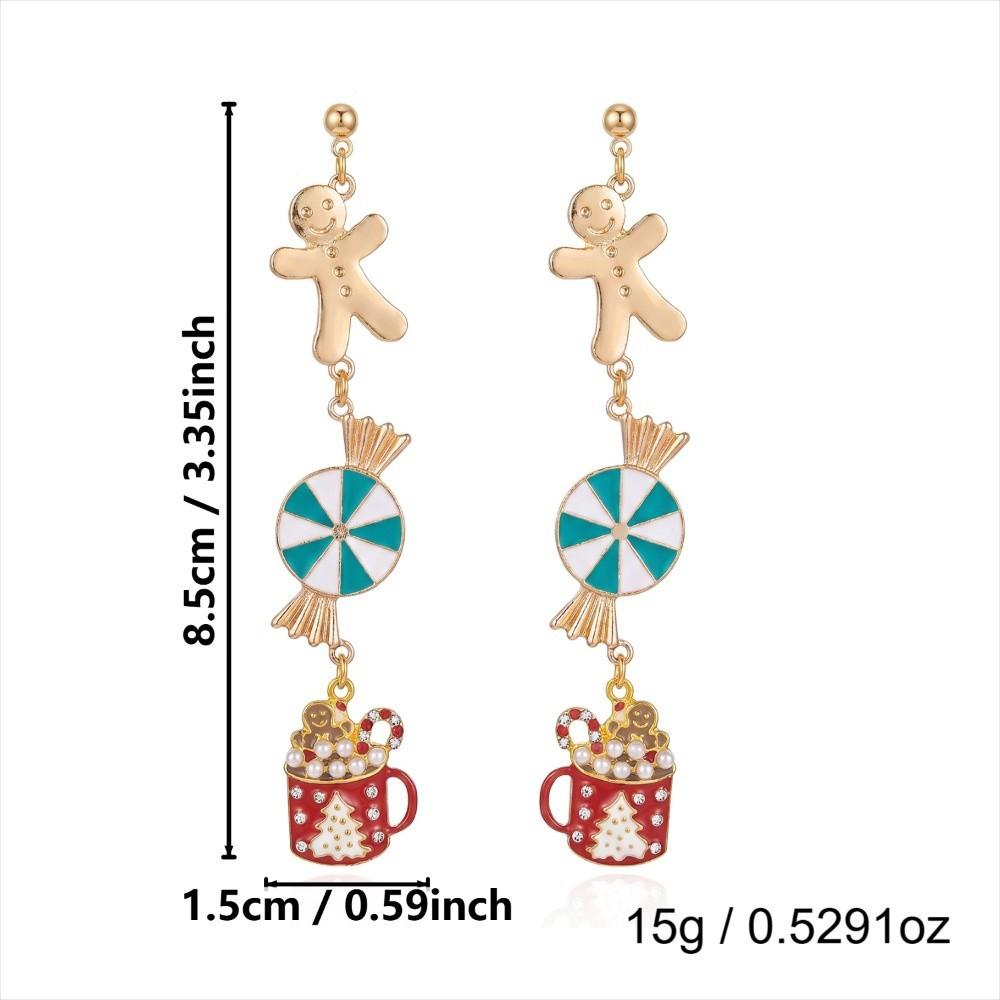 Star Christmas Dangle Earrings Wreath Christmas Drop Earrings Women Gifts