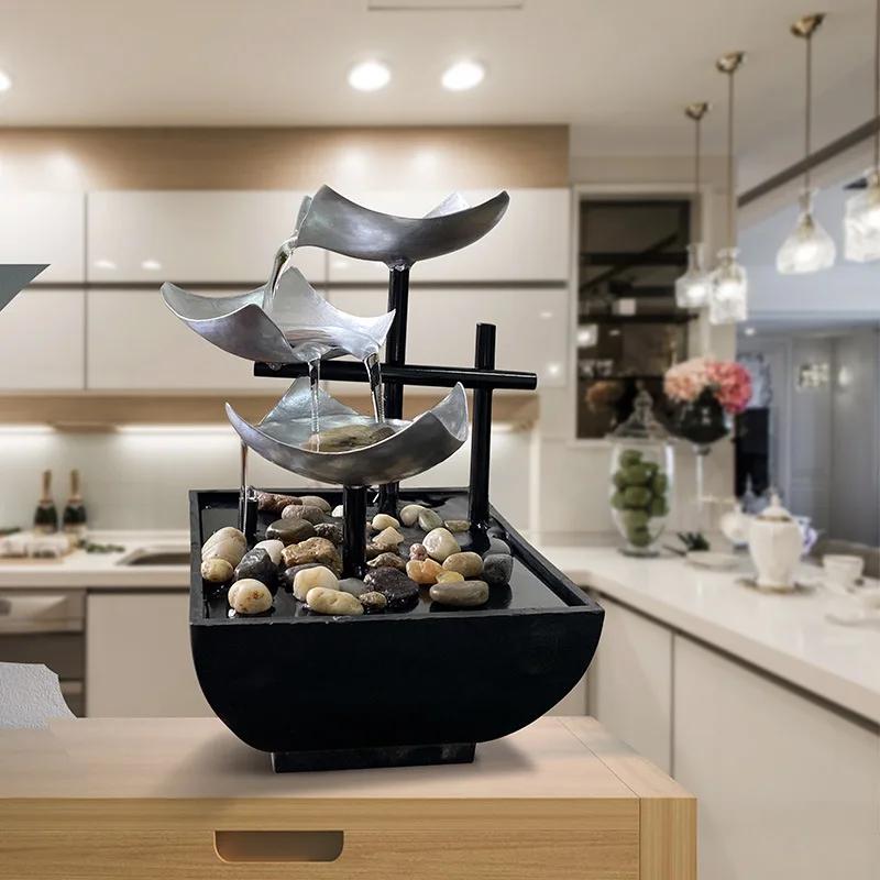 Фонтан для рабочего стола Декор для дома Текущая вода Украшения для офиса Гостиная Текущая вода Фонтан для украшения по фен-шуй