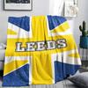 Leeds United Printed Flannel Blanket, Soft Throw for Bedroom Sofa, Washable, Fan Merchandise, Great Gift.