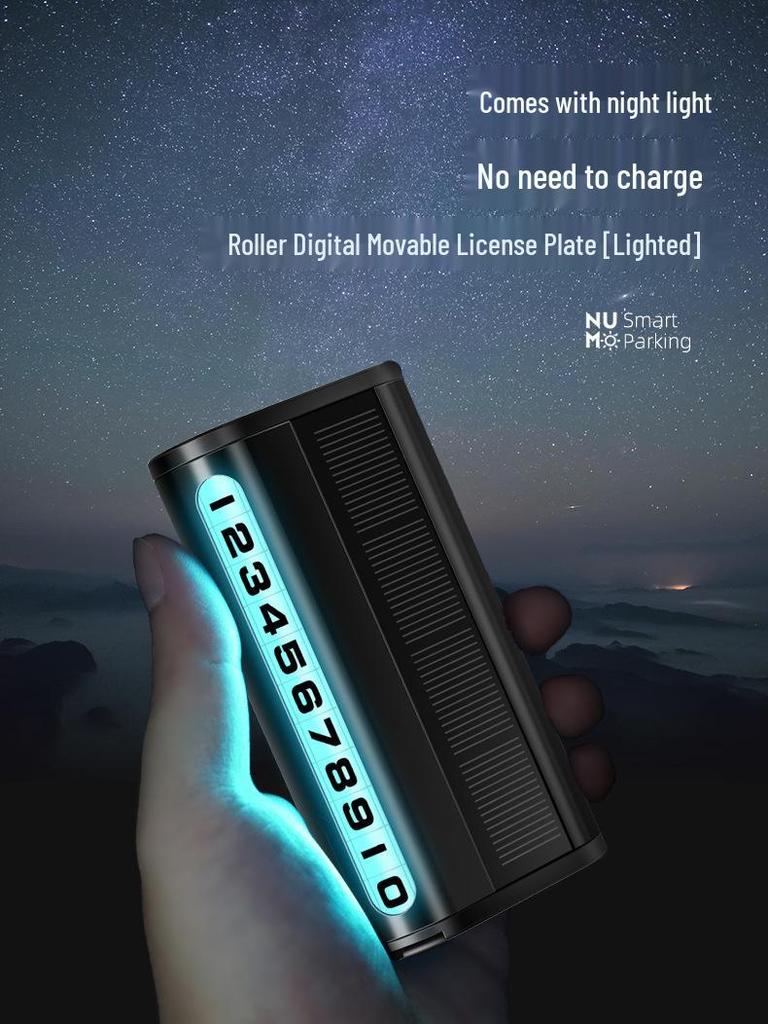 Временная табличка для парковки автомобиля на солнечной батарее со скрытым номером телефона