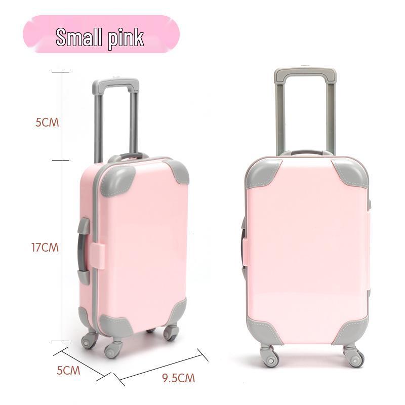 Compact Solid Color Kids Trolley Suitcase Toy with Eyelash Design for Dress-Up and Storage