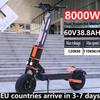 X8 PRO 2025 New Escooter 130KM/H 8000W Dual Motor Electric Scooter Long Range 14 Inch 60V 8000W High Speed Scooter Two-wheel