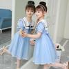 Летнее платье с кукольным воротником, милое платье принцессы для девочек - модная сетчатая юбка, детская одежда
