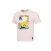 Cartoon Smile Basketball Print Breathable Sports Short Sleeve T-Shirt Men Tops Light-Pink DQ1013-610