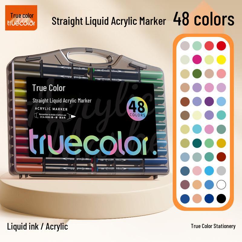 Акриловые маркеры True Color, штабелируемые, непрозрачные, 60 цветов, художественные принадлежности для студентов, маркеры для граффити