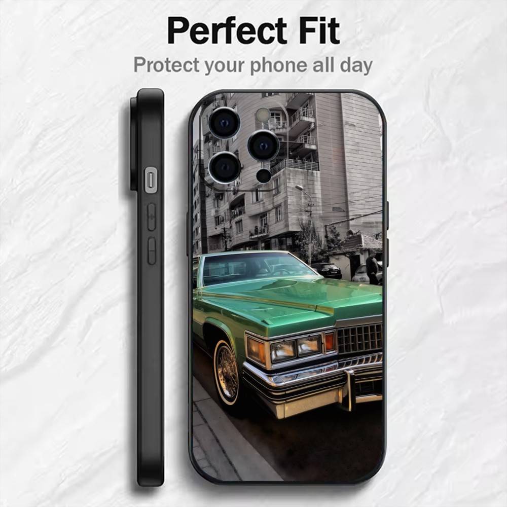 1976 Классические Винтажные Автомобили S-SevilleES Чехол для Телефона для iPhone17,16,15,14,13,12 Plus,Max Мягкий Силиконовый Черный Чехол