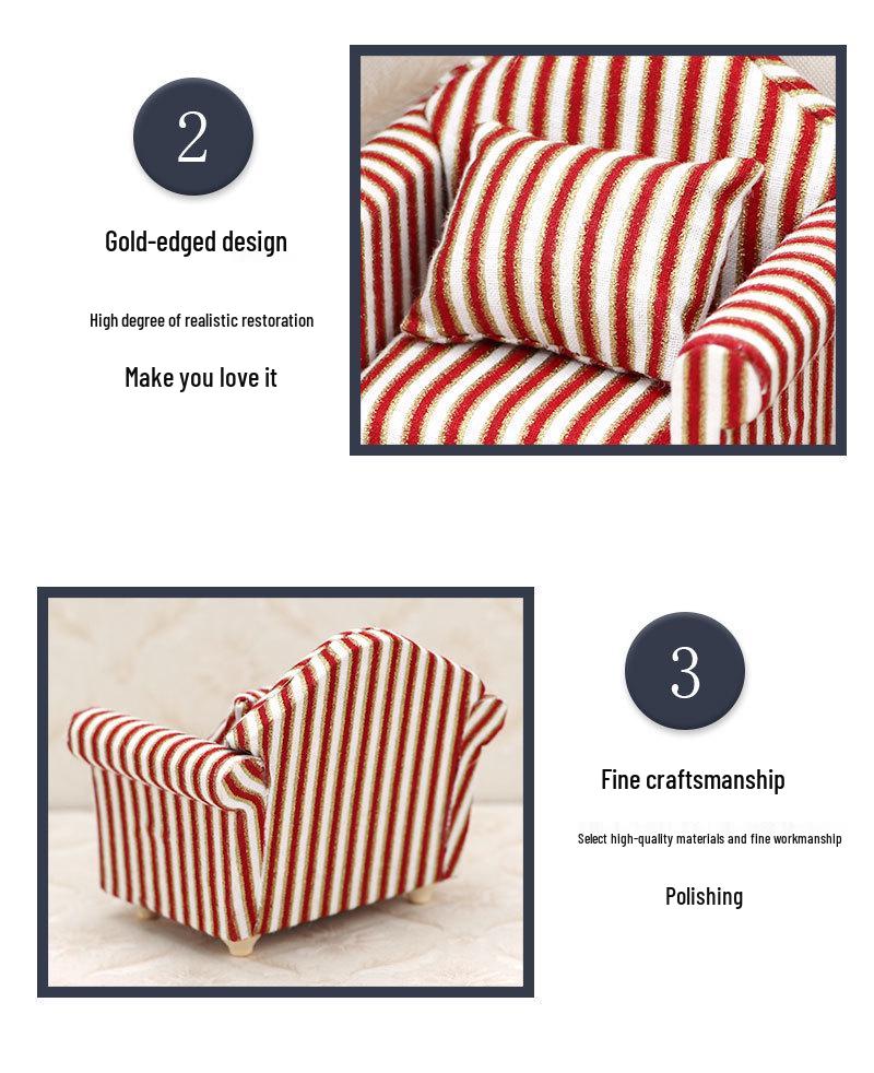 1:12 Миниатюрной мебели для кукольного домика - Одиночный диван для миниатюрной сцены и куклы OB11