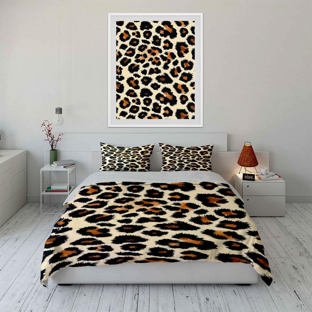 Leopard print pattern. Bedding sets Duvet cover sets Duvet covers Pillowcases(1*Duvet Cover 2*Pillowcases without duvet insert)