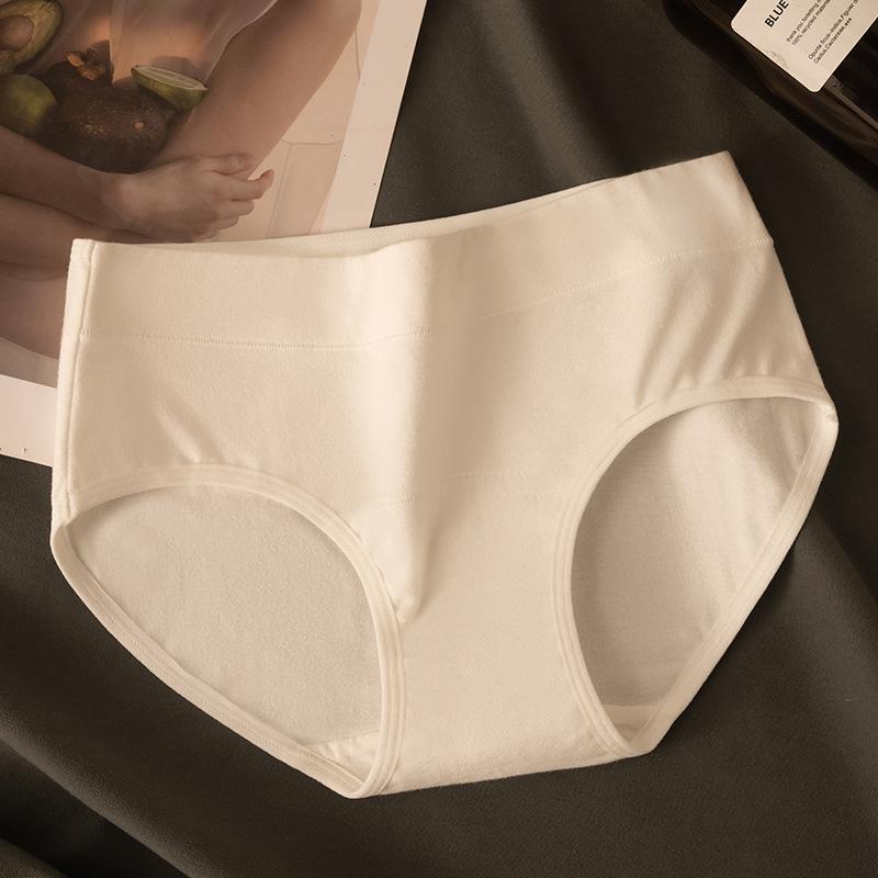 Antibacterial Triangle Pants Women's Briefs Large Size Medium High Waist Underwear Tummy Tucking Hip Lifting Breathable Panties